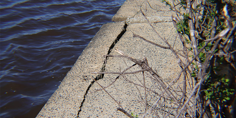 Seawall Crack Repair in North Carolina
